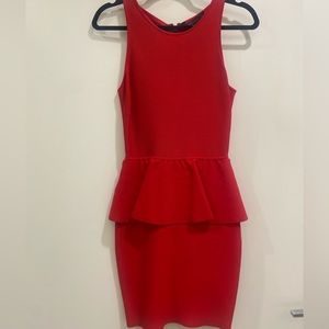 BCBG Red Peplum Dress